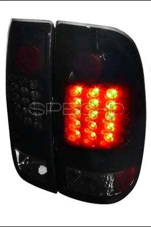 New Release Ford F150 Spec-D LED Taillights - Glossy - Black Housing with Smoke Lens - LT-F15097BBLED-TM