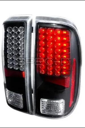 Original Ford F250 Spec-D LED Taillights - Black - LT-F25008JMLED-KS