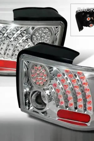 Special Offer Ford Mustang Spec-D LED Taillights - Chrome with Clear Lens - LT-MST99CCLED-WJ