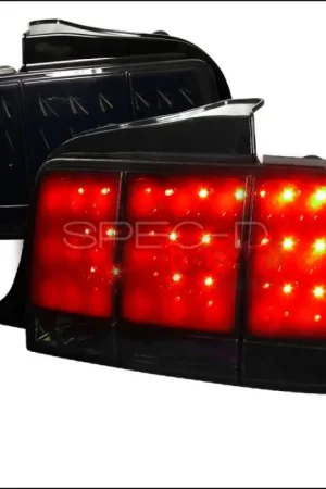 Must Have Ford Mustang Spec-D LED Taillights Glossy - Black Housing with Smoke Lens - LT-MST05BBLED-SQ-TM