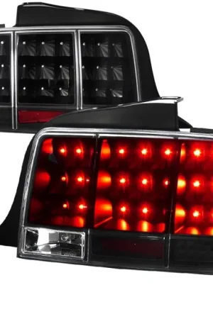 Final Sale Ford Mustang Spec-D Sequential LED Taillights - Black - LT-MST05JMLED-SQ-TM