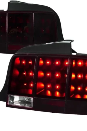 Money Back Guarantee Ford Mustang Spec-D Sequential LED Taillights - Red & Smoke - LT-MST05RGLED-SQ-TM