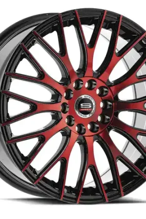 Spec-1 SP-55 5x114.3/5x120 18x8 +38 Gloss Black & Red Machined Original