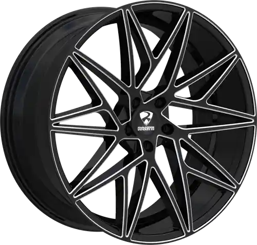RAVETTI M5 5X115 22x8.5 +15 BLACK AND MILLED Price Cut