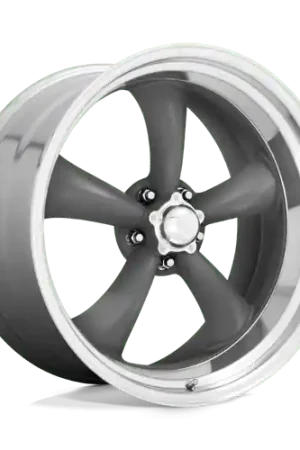 American Racing Vintage VN215 CLASSIC TORQ THRUST II 5X114.3 17X8 +25 MAG GRAY W/ MACHINED LIP Money Back Guarantee