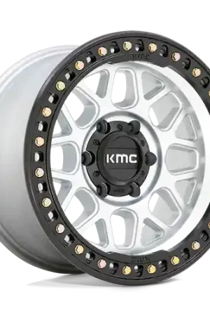 KMC KM549 GRS 5X139.7 17X9 +18 MACHINED WITH SATIN BLACK LIP Money Back Guarantee