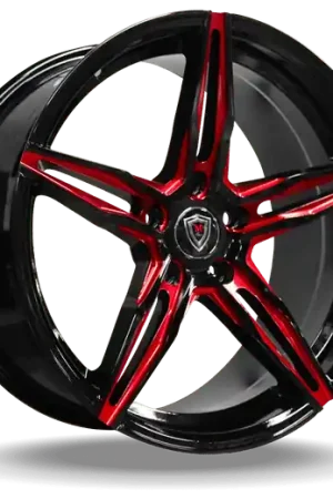 Express Delivery MARQUEE WHEELS M8888 5x120 18x9+38 BLACK / RED MILLING