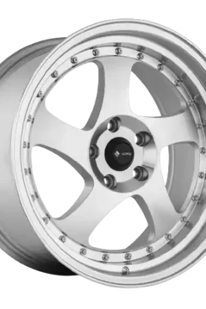 Vors VR2 5x115 18x8  +35 Silver Machine Face Lip Chrome Rivet Clearance