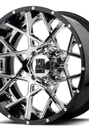 XD XD203 CHOPSTIX 5X139.7 22X10 -18 CHROME CENTER GLOSS BLACK MILLED LIP Free Returns