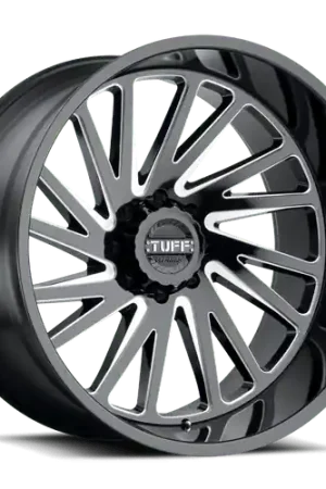 Original Tuff T2A 6X139.7 20X12 -45 GLOSS BLACK W/ MILLED SPOKES