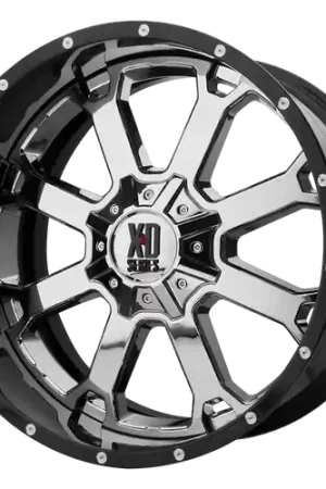 Save Now XD XD202 BUCK 25 5X127/5X139.7 22X10 -18 CHROME CENTER GLOSS BLACK MILLED LIP