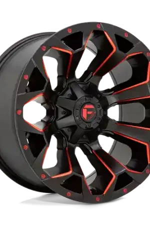 Top Rated Fuel 1PC D787 ASSAULT 6X135/6X139.7 17X9 +2 MATTE BLACK RED MILLED
