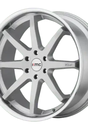 KMC KM715 REVERB 5X120 22X9.5 +30 BRUSHED SILVER CHROME LIP Flash Sale