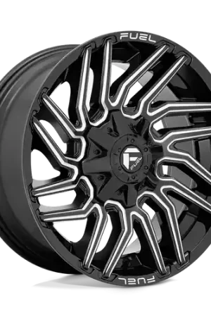 Fuel 1PC D773 TYPHOON 8X165.1 22X12 -44 GLOSS BLACK MILLED Limited Edition
