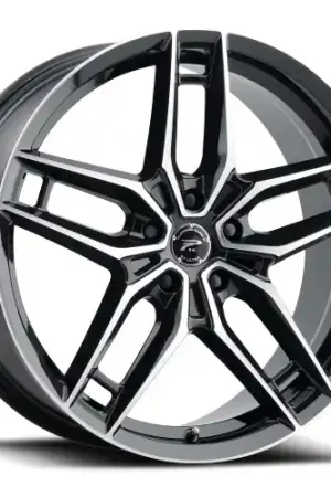 Top Rated Platinum 464U Lotus 5X100 18x8 +35 Gloss Black w/Diamond Cut Face