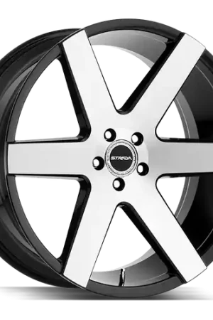 Strada Coda 5x120 24x10 +25 Gloss Black Machined Free Delivery