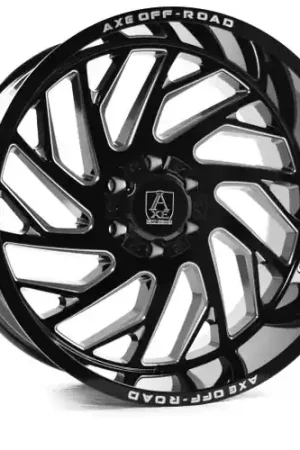 Axe ZEUS 8x170 20X12 -44 GLOSS BLACK MILLED Free Delivery