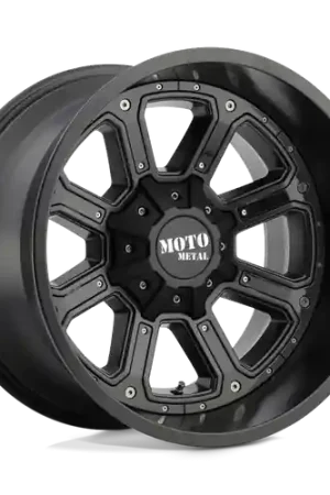 Professional Grade Moto Metal MO984 SHIFT 8X165.1 20X9 -12 MATTE BLACK GLOSS BLACK INSERTS