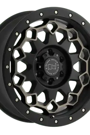 Black Rhino DIAMANTE 8X165.1 17X9 -12 MATTE BLACK W/ MACHINED FACE & DARK MATTE TINT Fresh Stock