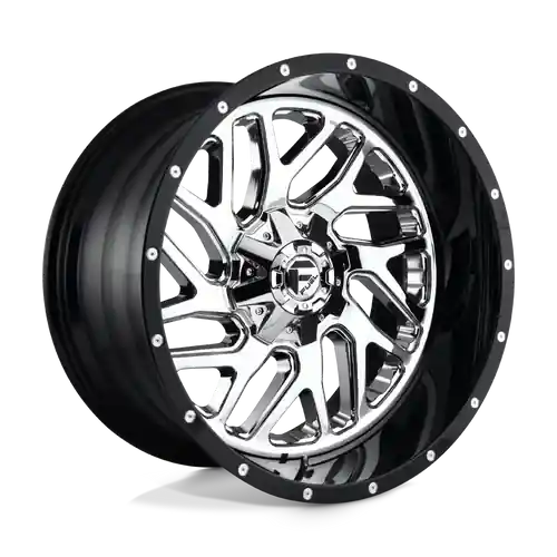 Fuel 2PC D211 TRITON 5X114.3/5X127 20X10 -19 CHROME PLATED GLOSS BLACK LIP Wholesale