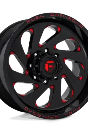 Fuel 1PC D638 VORTEX 6X139.7 22X12 -45 GLOSS BLACK RED TINTED CLEAR Price Drop