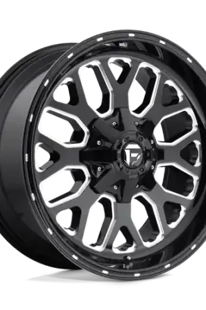 Fuel 1PC D588 TITAN 8X165.1 22X14 -75 GLOSS BLACK MILLED Direct From Factory