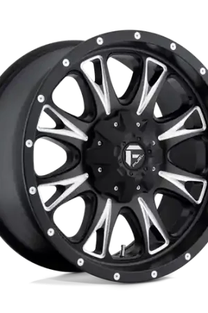 Low Price Fuel 1PC D513 THROTTLE 6X135/6X139.7 20X9 +14 MATTE BLACK MILLED