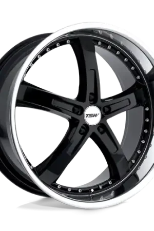 Handmade TSW JARAMA 5X114.3 18X8 +20 GLOSS BLACK W/ MIRROR CUT LIP