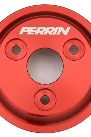 PERRIN Lightweight Water Pump Pulley (Red) - 2015-2024 Subaru WRX / 2014-2024 Forester / 2018-2024 Crosstrek / 2020-2024 Outback / Legacy / 2019-2024 Ascent / 2022-2024 BRZ / Toyota GR86 Luxury