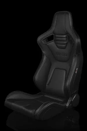 Braum Elite-X Series Sport Seats - Black Leatherette (White Stitching) Pair - Universal Buy Today