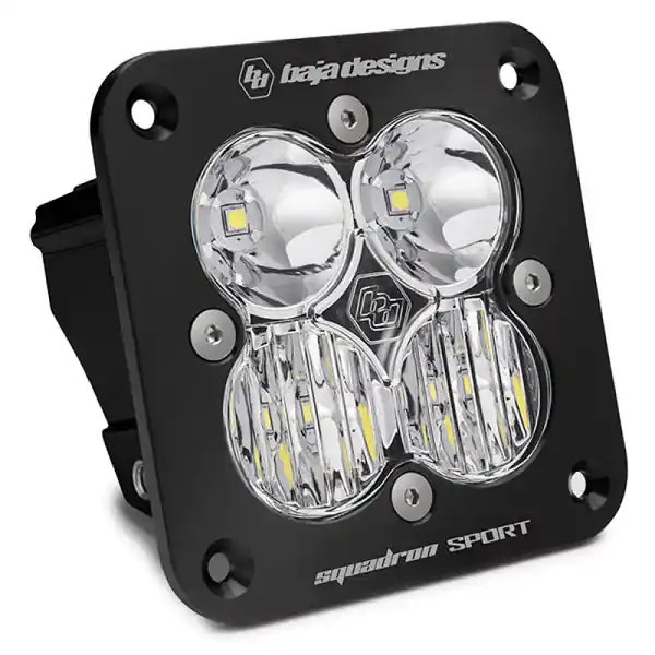 Original Baja Designs Squadron Sport Driving/Combo Pattern Flush Mount Black LED Light Pod - Clear