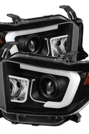 Hot Deal Spyder Toyota Tundra 2014-2016 Projector Headlights Light Bar DRL Black PRO-YD-TTU14-DRL-BK