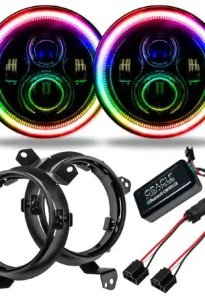 Oracle Jeep Wrangler JL/Gladiator JT 7in. High Powered LED Headlights (Pair) - Dynamic Hot Picks