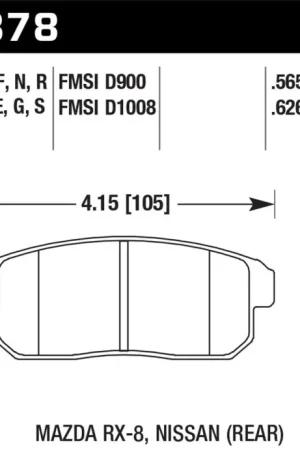 Hawk 2001-2001 Infiniti G20 (Made On or After 12-1-01) HPS 5.0 Rear Brake Pads Free Shipping