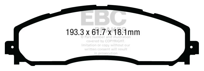 EBC 13+ Ford F250 (inc Super Duty) 6.2 (2WD) Yellowstuff Rear Brake Pads Crafted