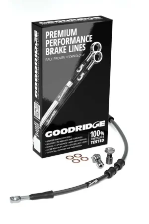 Warranty Included Goodridge 12-33 HD FLD -4in Black Brake Line Kit w/Stainless Steel Fittings