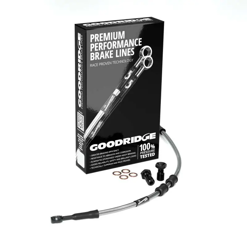 Save Now Goodridge 14-23 HD FLH/FLT ALL (w/ABS) +4in Clear Brake Line Kit w/Black Fittings