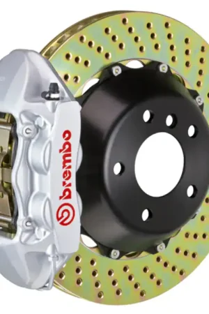 Brembo 84-87 Testarossa Rear GT BBK 4 Piston Cast 380x28 2pc Rotor Drilled-Silver Holiday Sale