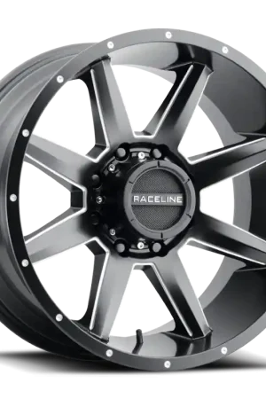 Low Price Raceline 954M Stryker 22x12in / 6x139.7 BP / -44mm Offset / 106.1mm Bore- Satin Black & Milled Wheel