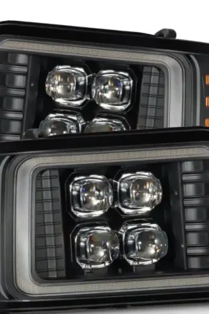 AlphaRex 92-96 Ford F-Series/Bronco NOVA-Series LED Proj Headlight Bk w/Actv Light SeqSig & SBDRL In Demand