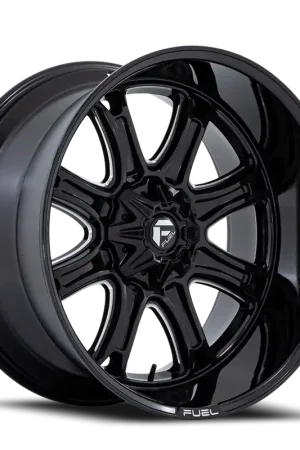 Get Yours Aluminum Wheels 22X10 Darkstar FC853BE 8 On 165.1 Gloss Black Milled 125.1 Bore 10 Offset Fuel Off Road Wheels