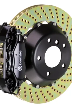 Brembo 06-11 GS300 Rear GT BBK 4 Piston Cast 2pc 345x28 2pc Rotor Drilled-Black Last Chance