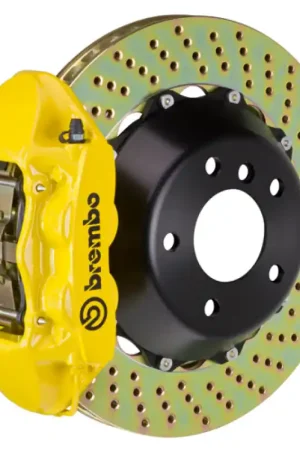 Factory Price Brembo 90-05 NSX Rear GT BBK 4 Piston Cast 345x28 2pc Rotor Drilled- Yellow