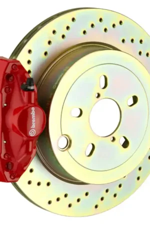 Brembo 08-14 WRX/10-14 Legacy 2.5i Rear GT BBK 2 Piston Cast 2pc 316 x20 1pc Rotor Drilled-Silver Hassle-Free Returns