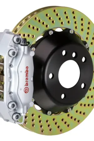 Limited Edition Brembo 03-09 E-Class (Excl 4MATIC/AMG) Rr GT BBK 4Pis Cast 2pc 345x28 2pc Rotor Drilled-Silver