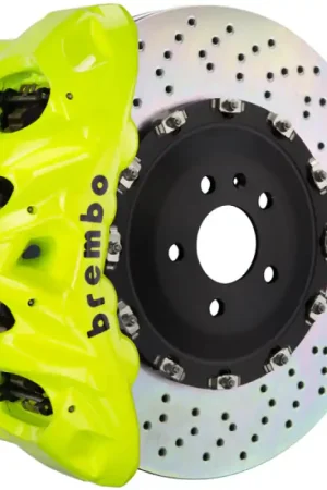 Brembo 21+ F150 2WD/4WD (Excl. Raptor) Fr GT BBK 8 Pist Cast 412x38 2pc Rotor Drilled- Fluo. Yellow Secure Checkout