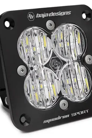 Express Delivery Flush Mount LED Light Pod Black Clear Lens Wide Cornering Pattern Squadron Sport Baja Designs