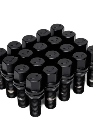 Warranty Included Vossen Lug Bolt - 14x1.5 - 45mm - 17mm Hex - Cone Seat - Black (Set of 20)