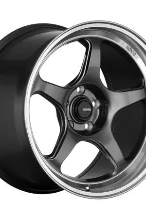 High Quality Konig Hyperspec 17x8 5x114.3 ET40 Anthracite Metallic Wheel w/ Mirror Machined Lip (Knurled Bead)