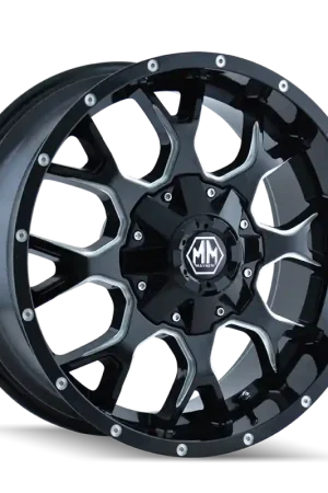 Discount Mayhem 8015 Warrior 18x9 / 8x165.1 BP / -12mm Offset / 130.8mm Hub Gloss Black Milled Wheel